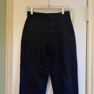 Black Everlane High-Waisted Straight Crop Jeans